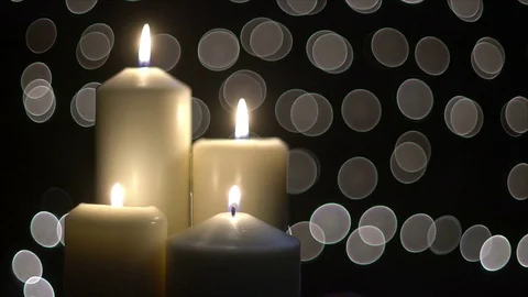 Light the candles with match Stock Footage 82698178