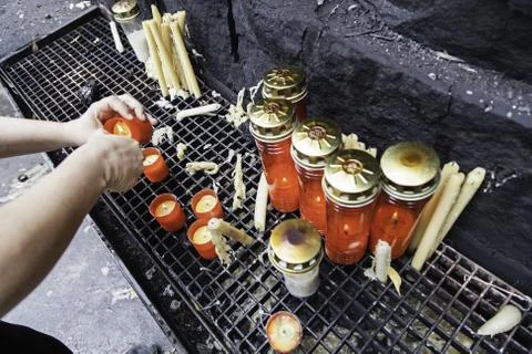 Light candles Stock Photos