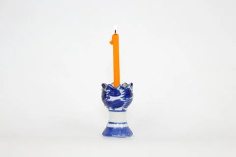 Light the candles on a white background. Fotos Stock