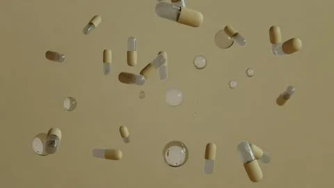 Light capsules and bubbles in mid-air Stock Illustration