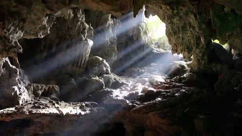 Light in the cave Stock Footage