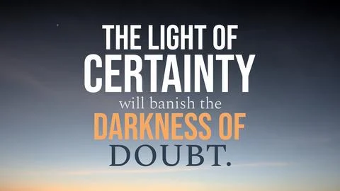 The light of certainty will banish the darkness of doubt, a powerful concep.. Stock Photos