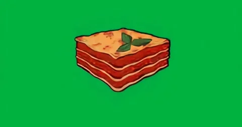 Light changing lasagna slice tilting and revealing cheese and basil over Vídeo Stock 317284052
