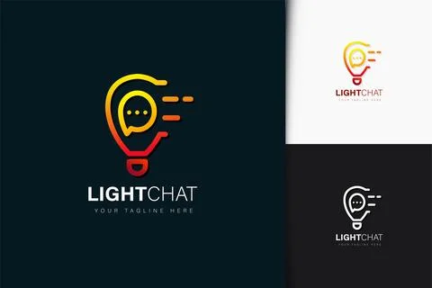 Light chat logo design with gradient Stock Illustration