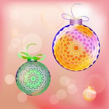 Light Christmas background with light ball Illustrazione stock