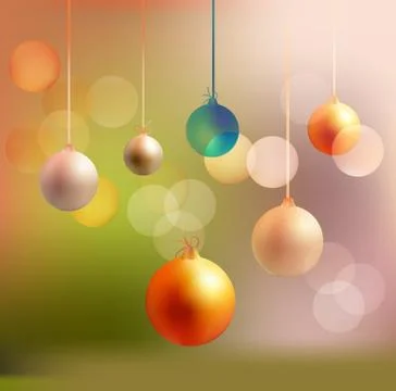Light Christmas background with light ball Illustrazione stock