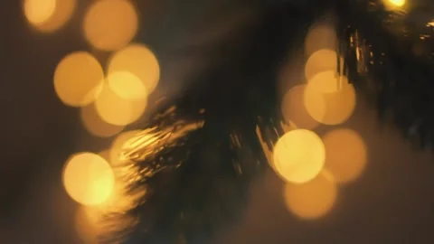 The light from Christmas bulbs creates a unique holiday atmosphere. The sparkle Stock Footage 257077996