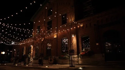 Light Up Christmas Tree at Night Stock Footage 112947917