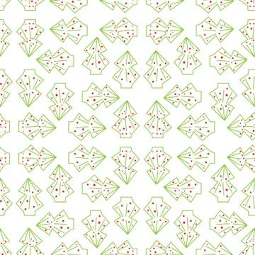 Light christmas trees seamless vector pattern Stock Illustration