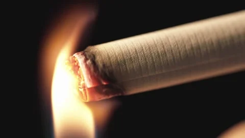Light a cigarette - light a cigarette close-up Stock Footage 257295743