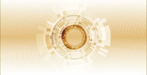 Light circle center cyberspace background HUD with dots wave Stock Illustration