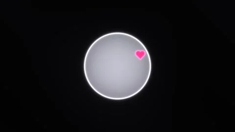 Light circle with a small heart in dark background scene Stock Footage 338328352