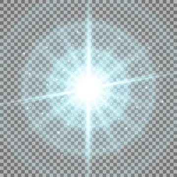 Light circle with waves of light and stardust, aqua color Stock Illustration