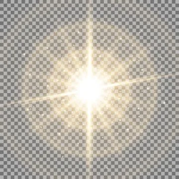 Light circle with waves of light and stardust, golden color Stock Illustration