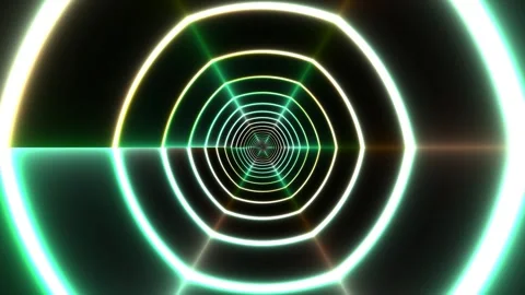 Light circles create a tunnel effect with bright colors in Stock Footage 339329607