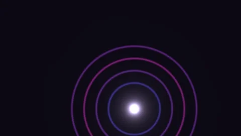 Light circles expand in dark background with color Stock Footage 338172043