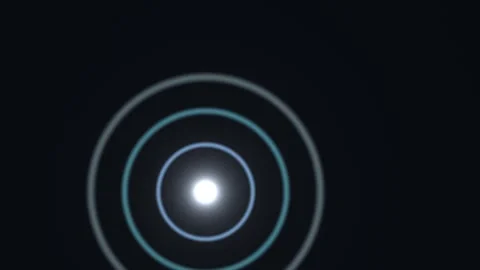 Light circles expand on a dark background in a motion Stock Footage 338174853