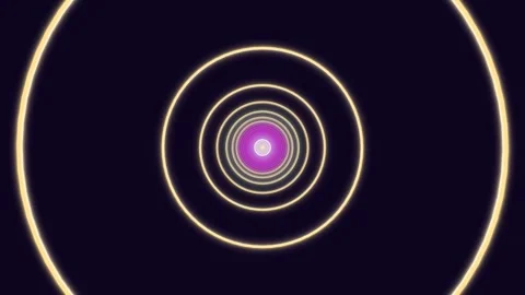 Light circles moving in a dark background with a glow effect Stock Footage 337232365