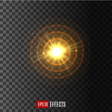 Light circular shine lens flare effect vector icon Stockillustratie