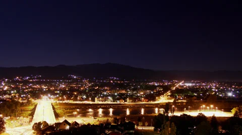 The Light of City. Night timelapse, Long exposure. Kraljevo, Serbia. Vídeo Stock 30479559
