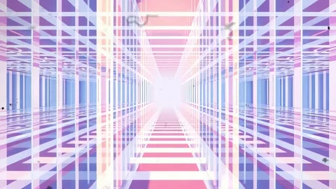 Into the Light: A Clean and Minimalist 3D Abstract Tunnel Journey. Stock Footage 330320813