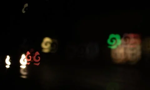 Light cloud formation with colored lights. Soft light focus. Stock Photos