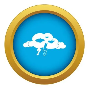 Light clouds icon blue vector isolated 스톡 일러스트