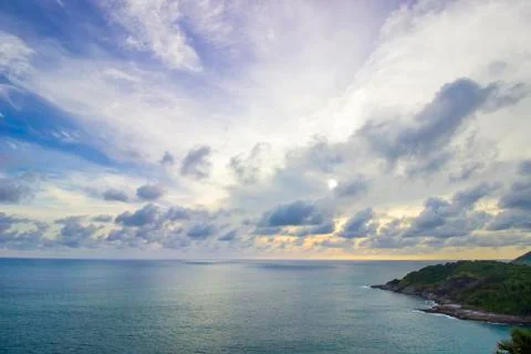 The light cloudy sky before sunset Stock Photos