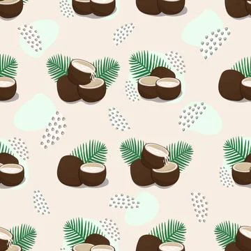 Light coconut seamless pattern Illustrazione stock