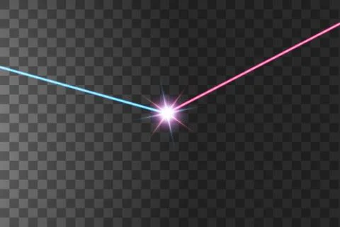 The light of the collision of two forces with red and blue light. An outburst of Illustrazione stock