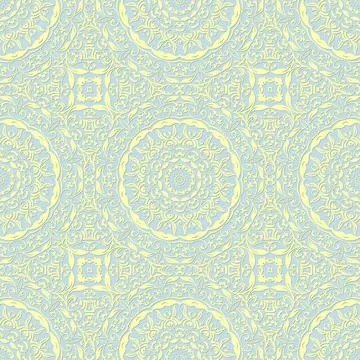 Light Color Seamless Pattern with mandala.Seamless Background design.Ornament Illustrazione stock