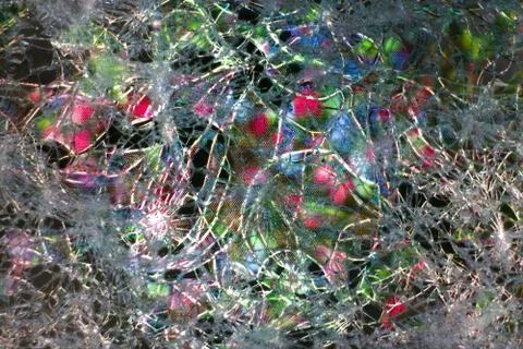 Light color turn on while screen of the smartphone is broken Foto stock