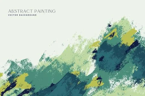 Light color vector background with hand drawn green colors abstract stains an Stock Illustration