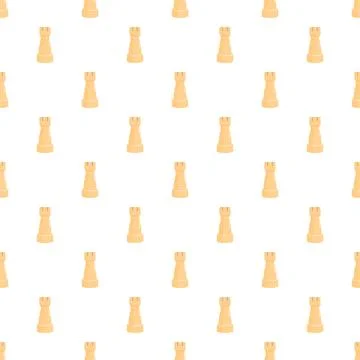 Light colored chess rook pieces creating seamless pattern Stockillustratie