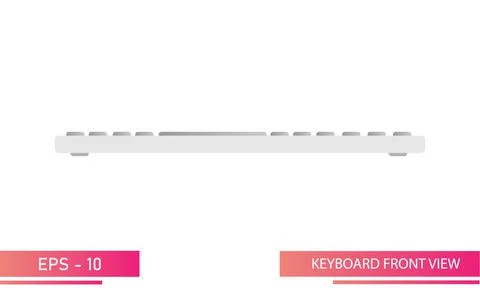 Light - colored keyboard in gradient design, front view. Realistic design. On a Stock Illustration