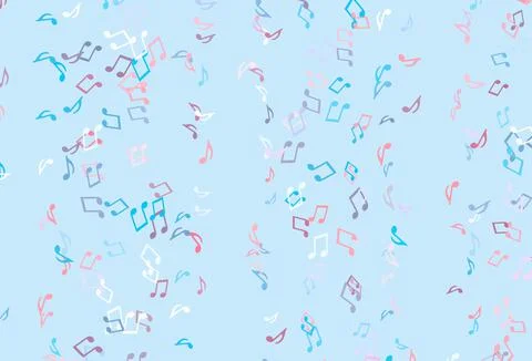 Light colorful vector texture with musical notes. 스톡 일러스트