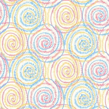 Light colors pattern with doodle swirl spirals Illustrazione stock