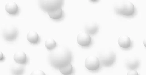 Light coloured Background with white balls, blur effect. 3d round spheres Illustrazione stock