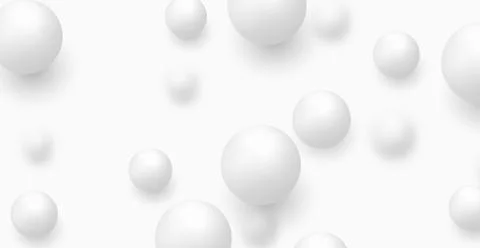 Light coloured Background with white balls, blur effect. 3d round spheres Stock Illustration