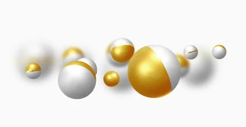 Light coloured Background with white balls, blur effect. 3d round spheres. Ge Stock Illustration