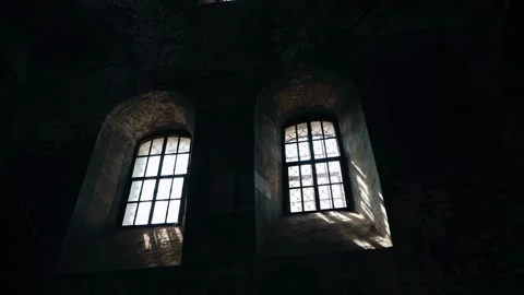 Light comes through the window into the old church Stock Footage 331461898