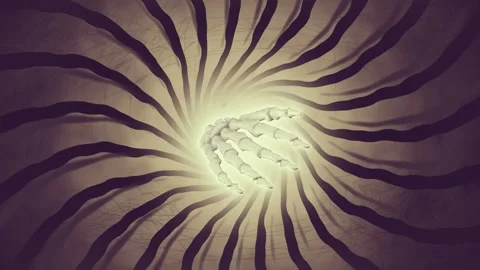 Light coming from hole in the ground shining middle black swirl person center Video stock 335696786