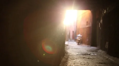 Light coming through the alley Stock Footage