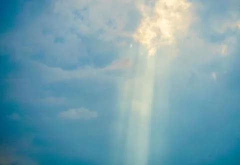 The light coming through the clouds Stock Photos