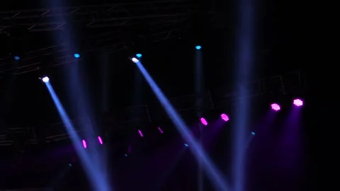 Light for a concert light guns rays of light in the dark Stock Footage 147508806