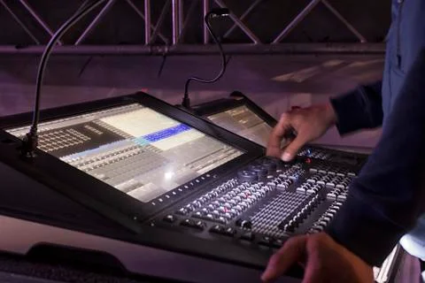 Light console, control panel for light. Foto stock