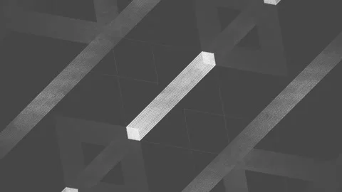 Light contours form complex, changing geometric patterns. 3d rendering animation Stock Footage 314825755