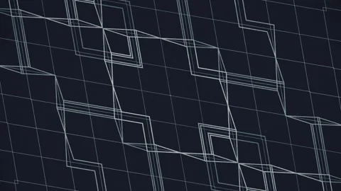 Light contours forming a symmetrical pattern that changes with time. 3d render Video stock 313587182