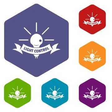 Light control icons vector hexahedron Stockillustratie