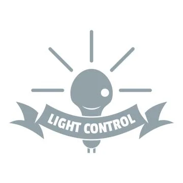 Light control logo, simple gray style Illustrazione stock